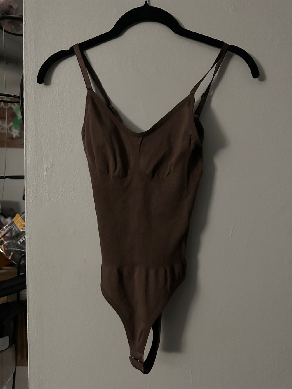 Women's Brown Seamless Bodysuit Thong